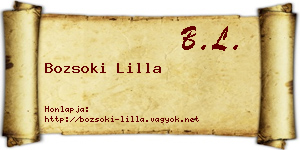 Bozsoki Lilla névjegykártya